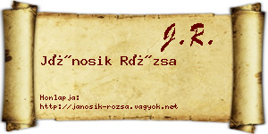 Jánosik Rózsa névjegykártya